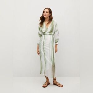 MANGO Wrap Tie-Dye Dress